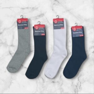 Plain long cut winter sock full cushioned 100% cotton