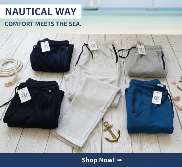 NAUTICAL WAY open hem 2 side zipper pocket