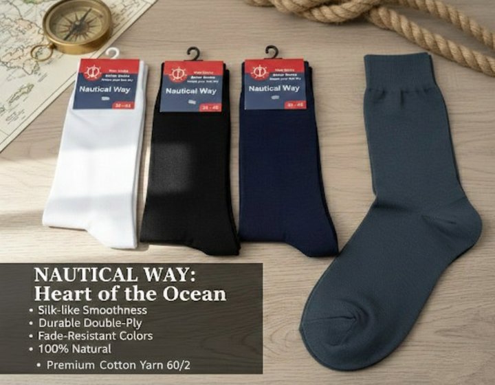 Men Long socks mercerised 💯% cotton yarn 60/2 - Image 2
