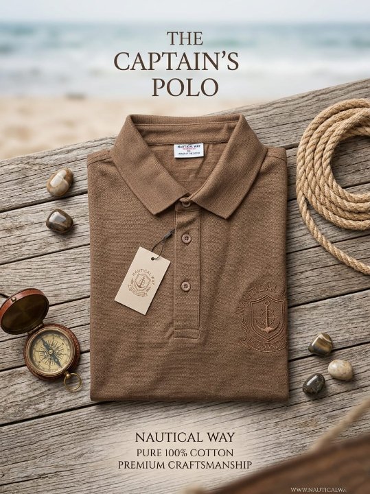 NAUTICAL WAY slub polo shirt adventure awaits - Image 6
