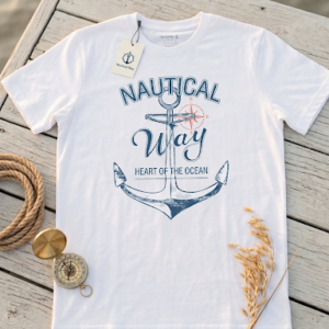 NAUTICAL WAY blue and white anchor