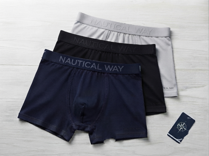 Nautical Way Men’s Premium Cotton Boxer Briefs – 3-Pack
